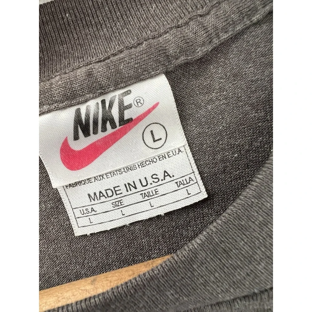 VTG  90s Nike Authentic Athletics Shirt Large MADE USA Spellout Swoosh Long Slee